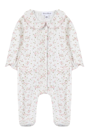 Ivory Pointelle Rose Footie