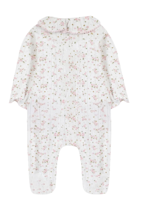 Ivory Pointelle Rose Footie