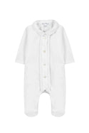 White Velour Rikrak Stitch Footie