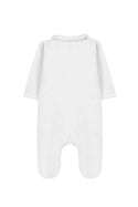 White Velour Rikrak Stitch Footie