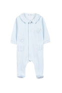 Blue Velour Sleeping Bear Footie