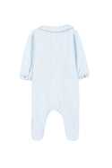 Blue Velour Sleeping Bear Footie