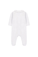 White Velour Sheep Embroidered Footie