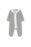 Grey Velour Emblem Footie