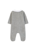 Grey Velour Emblem Footie