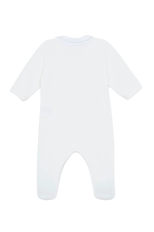 Ivory Smocked Cotton Footie