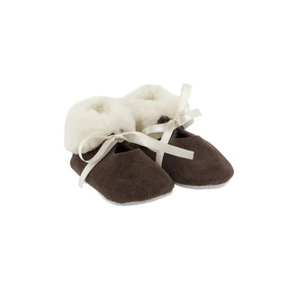 Baby Chestnut Bow Suede Shoes