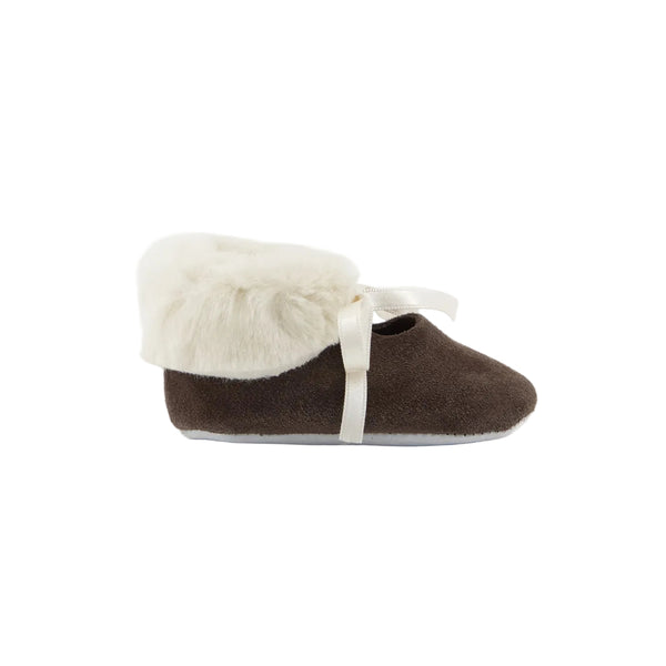 Baby Chestnut Bow Suede Shoes