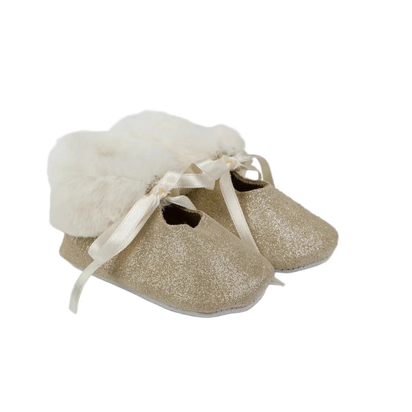 Baby Gold Bow Shoes