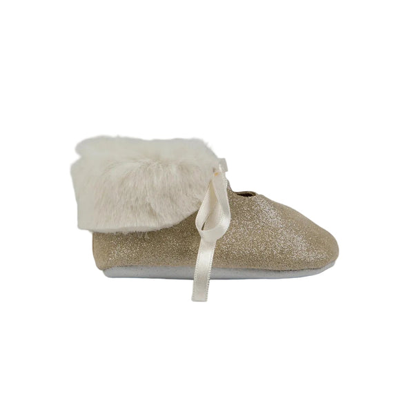 Baby Gold Bow Shoes