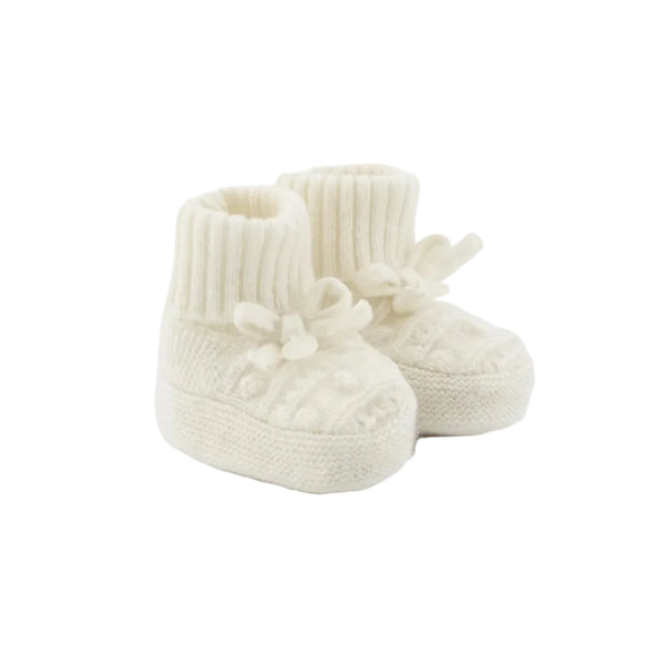 Ivory Bow Knit Booties