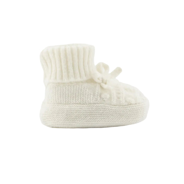 Ivory Bow Knit Booties