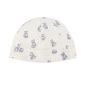 White Ribbed Blue Teddy Bear Hat