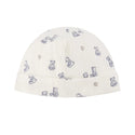 White Ribbed Blue Teddy Bear Hat
