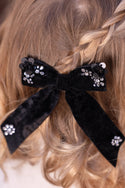 Black Velvet Large Bow Clip