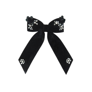 Black Velvet Large Bow Clip