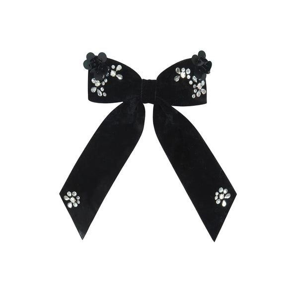 Black Velvet Large Bow Clip