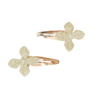 Gold Shimmer Flower Clip Set