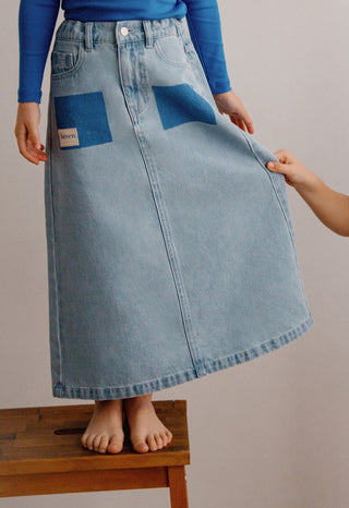 Denim Pocket Maxi Skirt