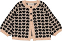 Black and Beige Baby Heart Gulsah Cardigan