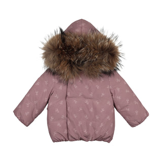 Baby Pale Mauve Floral Print Wrap Coat
