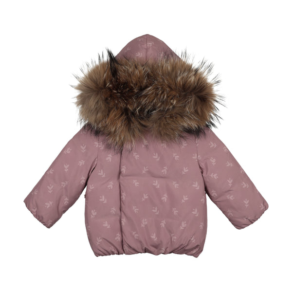 Baby Pale Mauve Floral Print Wrap Coat
