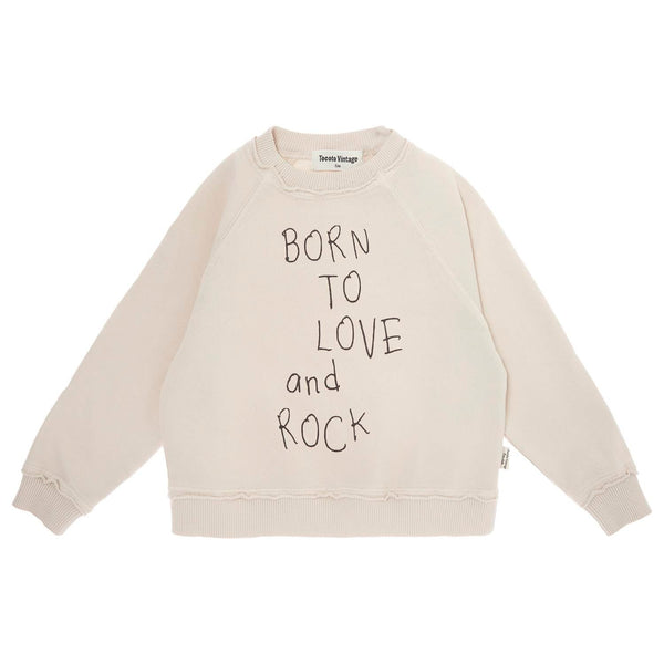 Beige "Born to Love and Rock" Sweatshirt