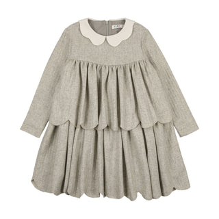 Light Grey Scalloped Dress