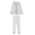 Burgundy Printed Collar Pajama Set