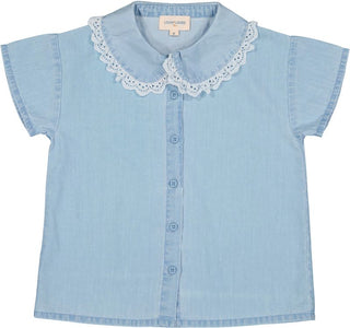 Light Blue Frill Collar College Tunic