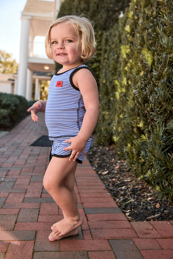 Royal Blue and White Striped Tank Set