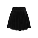 Black Velour Pleated Skirt