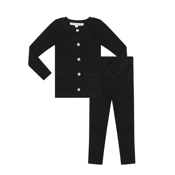 Black Rhinestone Pants Set