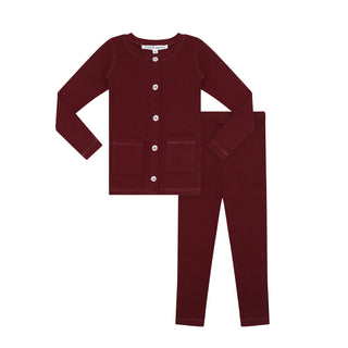 Burgundy Rhinestone Pants Set
