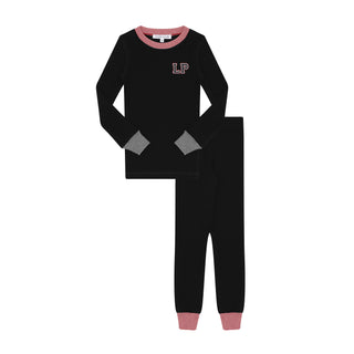 Black Varsity Pajama Set