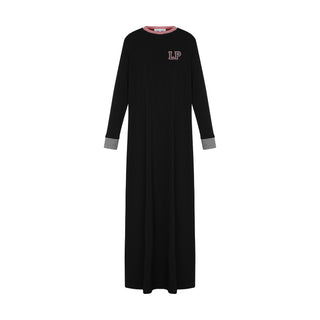 Black Varsity Maxi Nightgown