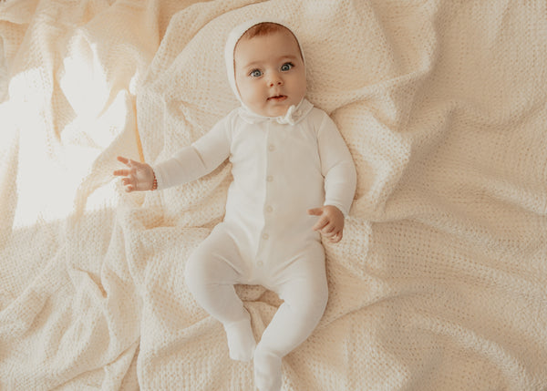 White and Pink Pointelle Footie Set