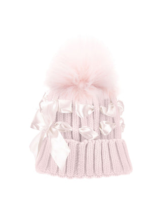 Light Pink Knit Bow Hat