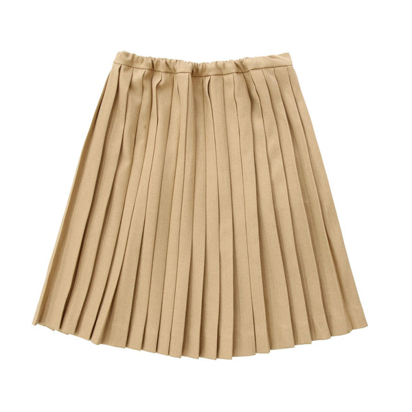 Camel Pleated Skirt