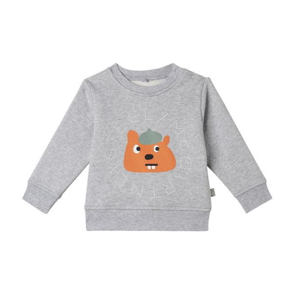 Grey Baby Squirrel Logo Disc Crewneck