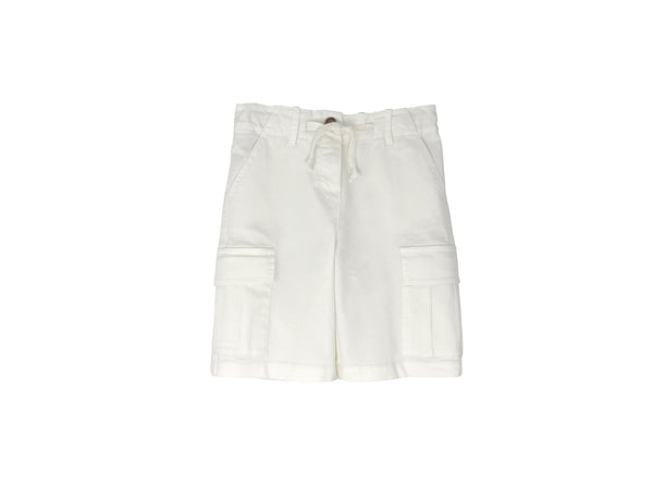 White Cargo Pocket Shorts