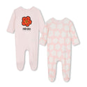 Pink Flower 2pc Footie Set