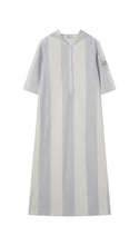 Grey Striped Long Terry Robe