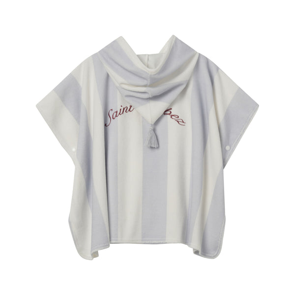 Grey Striped Terry Poncho