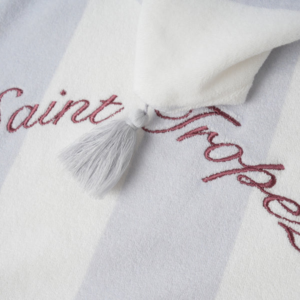 Grey Striped Terry Poncho