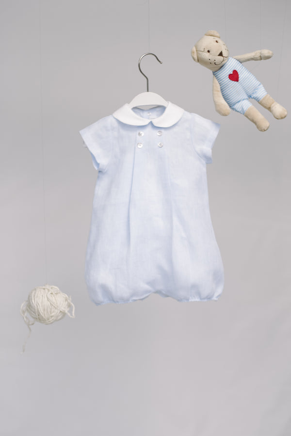 Light Blue Linen Mila Romper