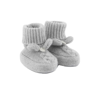 Grey Cableknit Booties