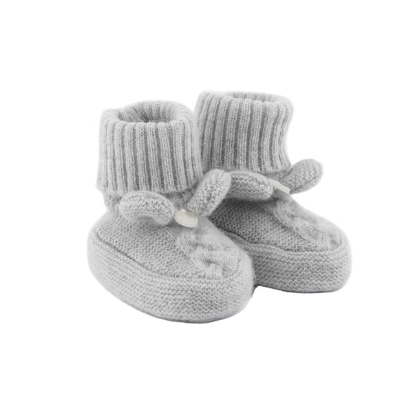 Grey Cableknit Booties