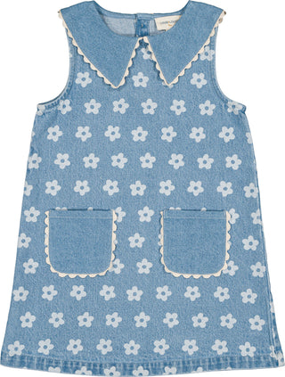 Light Blue Mitsette Denim Flower Dress