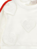 White Heart with Red Bow Trim Crewneck